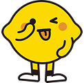 A cartoon lemon with a smiling face, one eye closed, tongue sticking out, and one hand raised to its cheek, standing upright and wearing white shoes.